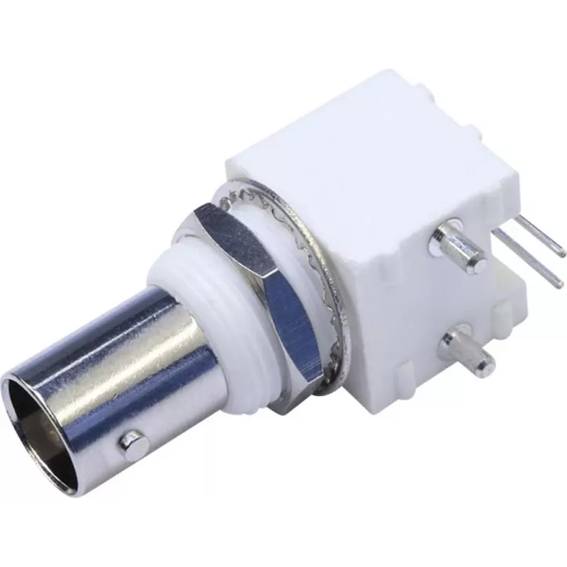 Telegärtner Conector fêmea BNC para PCB, 50 Ohm, montagem isolada, pino de solda 90°, Z04/Z34, a=16, b=35 J01001A0038