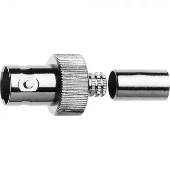 Telegärtner conector fêmea BNC de crimpagem para cabo coaxial RG-62, 93 Ohm, latão niquelado J01003A1262