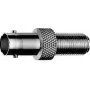 Telegärtner J01008A0021 adaptador BNC fêmea para fêmea de montagem embutida, 50 Ohm, latão niquelado, preto