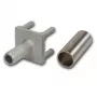 Telegärtner G07 Conector coaxial macho para PCB, ligação por soldadura/crimpagem, 50 Ohm, dourado, para RG-316/U, pack de 5 H01000A0087