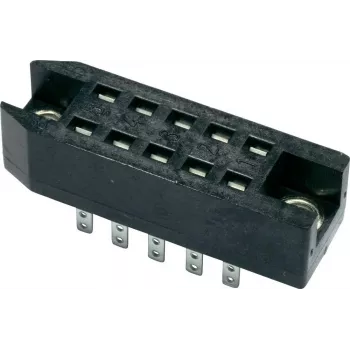 TELEGÄRTNER J00042A0907 Barra de pinos fêmea reta de 26 polos e 2 filas, passo 2,54 mm, montagem passante, contactos dourados