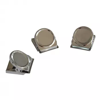 FRANKEN HMC35 Clip magnético, 40 x 35 mm, força de fixação 500 g, prateado