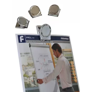 FRANKEN HMC35 Clip magnético, 40 x 35 mm, força de fixação 500 g, prateado
