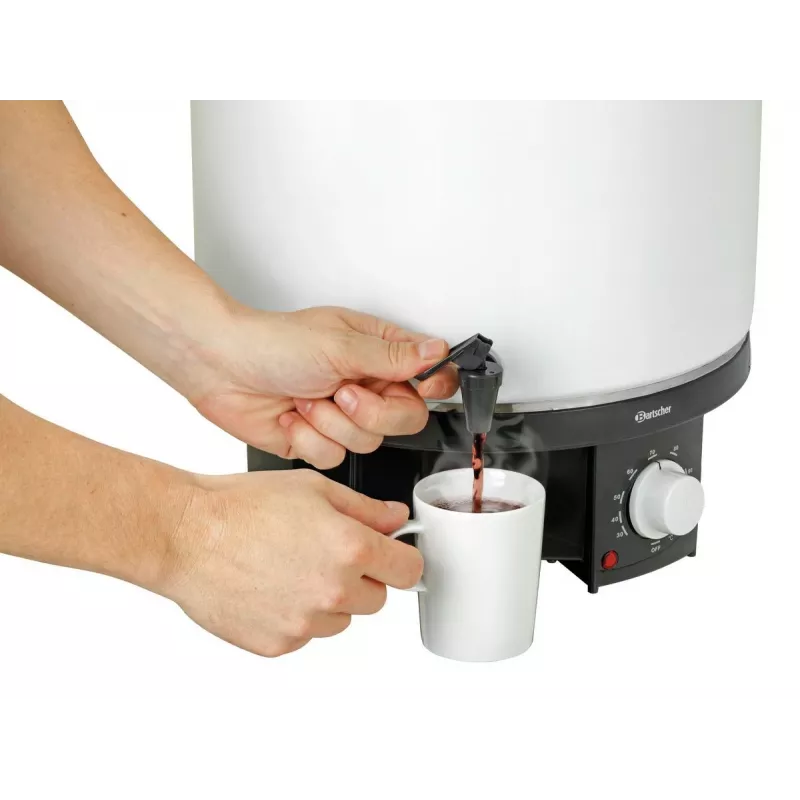 Bartscher Panela para vinho quente Panela de conserva GE 28 21L 1.8kW 30-100°C torneira esmalte