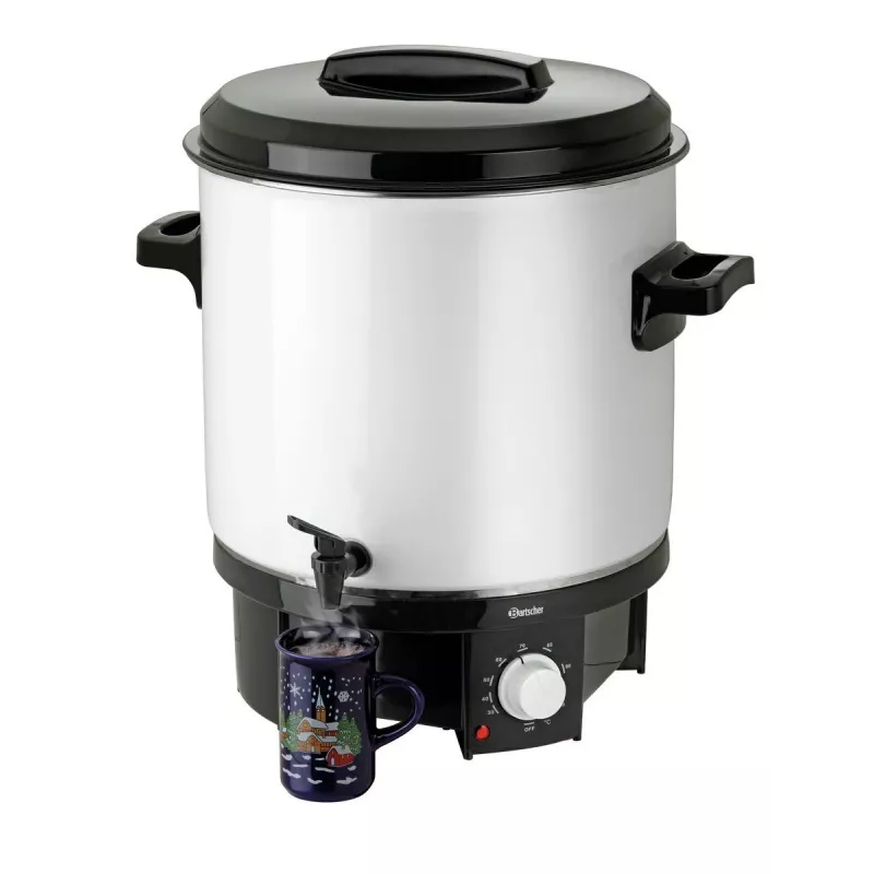 Bartscher Panela para vinho quente Panela de conserva GE 28 21L 1.8kW 30-100°C torneira esmalte