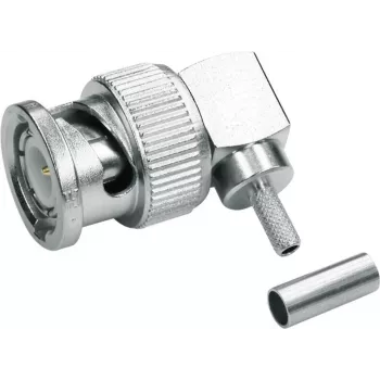Telegärtner Conector BNC macho angular de crimpagem 50 Ohm para RG 316/U, RG 174 A/U, RG 188 A/U (J01000A0010)