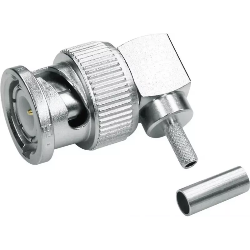 Telegärtner Conector BNC macho angular de crimpagem 50 Ohm para RG 316/U, RG 174 A/U, RG 188 A/U (J01000A0010)
