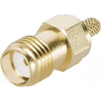 Telegärtner Conector SMA fêmea de crimpagem para RG-223/U, RG-142 B/U, RG-400/U, RD-316, dourado, 50 Ohm, DC-18 GHz J01151A0611