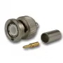 Telegärtner Conector BNC macho de crimpagem 50 Ohm para RG-58 C/U, níquel/dourado, 4 GHz J01000L1255Z
