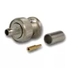 Telegärtner Conector BNC macho de crimpagem 50 Ohm para RG-58 C/U, níquel/dourado, 4 GHz J01000L1255Z