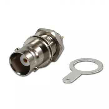 Telegärtner BNC conector fêmea de encastrar, isolado 50 Ohm, anilhas isolantes brancas, Z03 (J01001B1222)