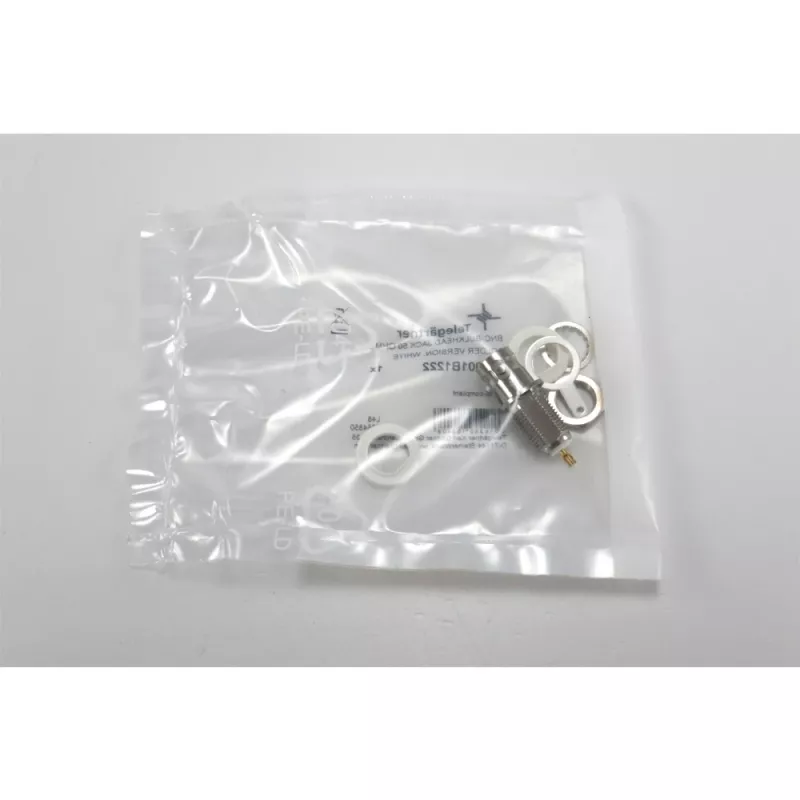 Telegärtner BNC conector fêmea de encastrar, isolado 50 Ohm, anilhas isolantes brancas, Z03 (J01001B1222)