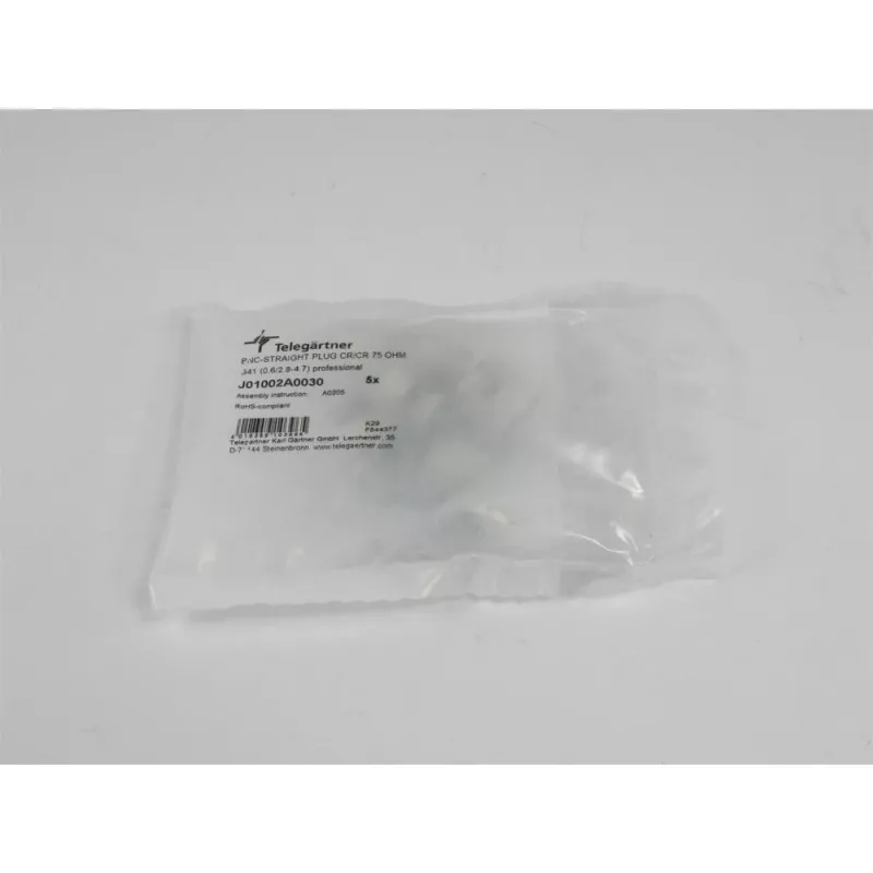 Telegärtner BNC conector macho crimp 75 Ohm para RG59/RG62/RG179/RG187/RG316 J01002A0030