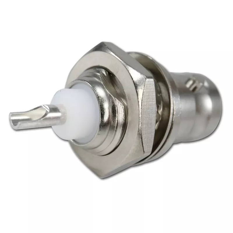 Telegärtner BNC conector fêmea de encastrar 50 Ohm, condutor interior prateado, UG-1094/U (J01001B0615Z)
