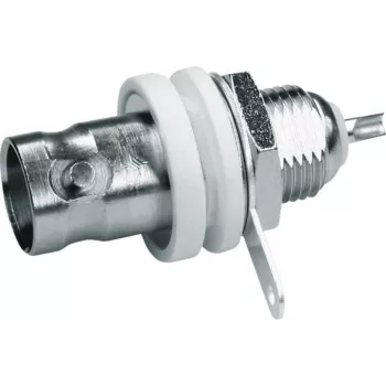 Telegärtner BNC conector fêmea de encastrar, isolado 75 Ohm, anilhas isolantes brancas, 1 unid. (J01003B1286)