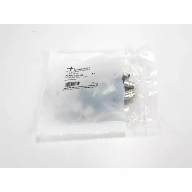 Telegärtner BNC conector fêmea de cabo crimp G01 50 Ohm, crimp/crimp, flange isolante, A1305, Z04, G01 (RG-58 C/U) - 5 unid.