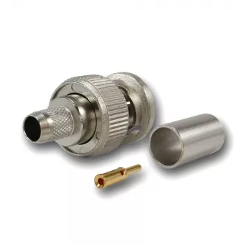Telegärtner BNC conector macho crimp G02 75 Ohm para RG-59B/U, UG-1789/U, macho, pack de 5 J01002A1288Y