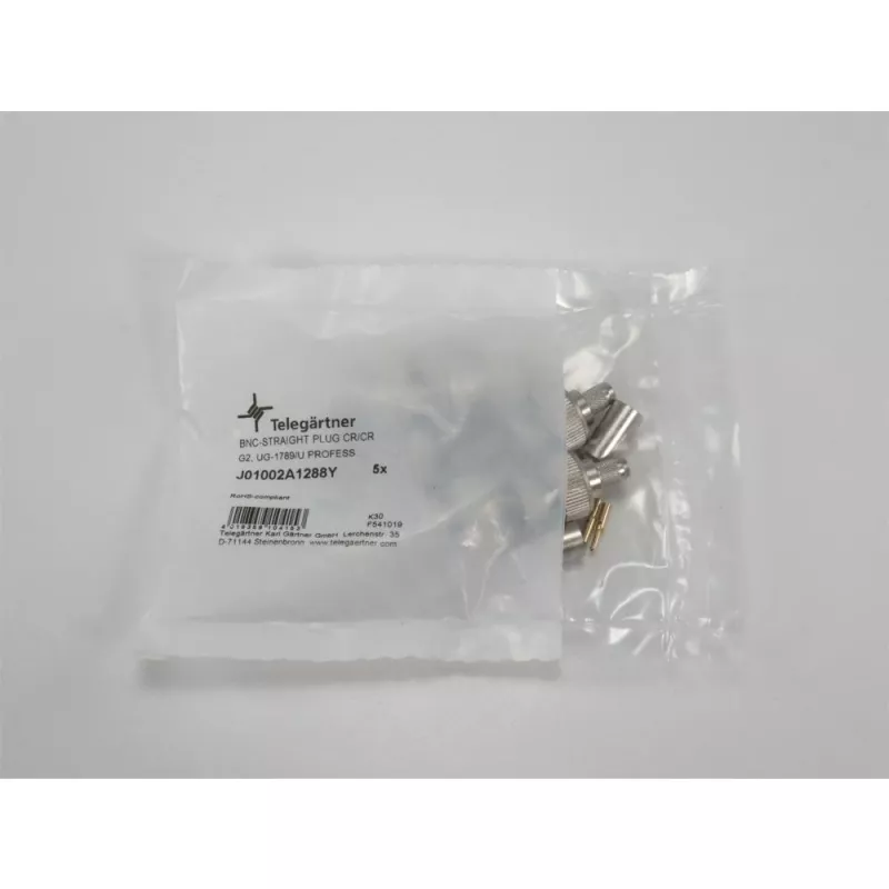 Telegärtner BNC conector macho crimp G02 75 Ohm para RG-59B/U, UG-1789/U, macho, pack de 5 J01002A1288Y