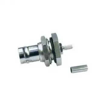 Telegärtner BNC conector fêmea de encastrar crimp/crimp 50 Ohm para RG-316/U, níquel/ouro