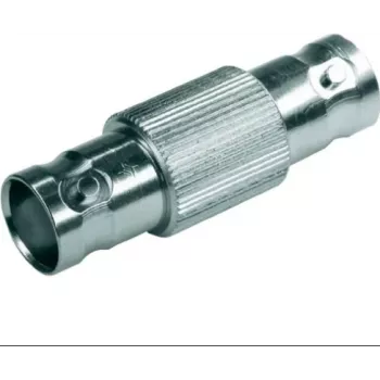TELEGÄRTNER BNC conector fêmea para BNC conector fêmea adaptador coaxial, 50 Ohm, latão niquelado, manga reta J01004A0618