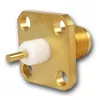 Telegärtner SMA conector fêmea de encastrar, flange, dourado, 50 Ohm, pack de 5 J01151A0621