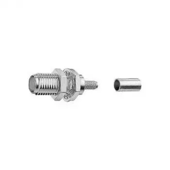 TELEGÄRTNER SMA conector fêmea crimp conector de encastrar para RG-316/U, 50 Ohm, contacto dourado, pack de 5 (J01151A0671)