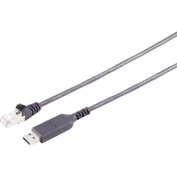 Cabo adaptador S CONN MAXIMUM CONNECTIVITY USB-A para RJ45 Gigabit Ethernet, 5 m, preto (13-52055)