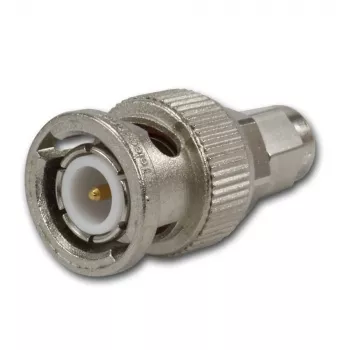 Adaptador coaxial Telegärtner BNC macho para SMA macho, 50 Ohm, DC-4 GHz, latão niquelado J01008A0018