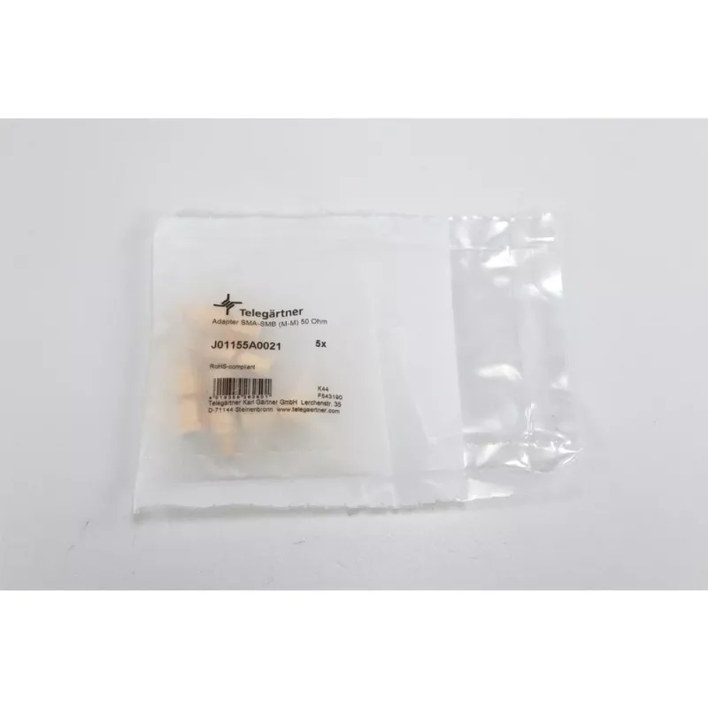 Adaptador coaxial Telegärtner SMA macho para SMB macho 50 Ohm J01155A0021