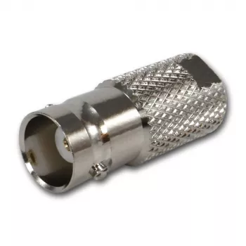 Adaptador coaxial TELEGÄRTNER J01008F0068 BNC fêmea para FME macho, 50 Ohm, reto, latão niquelado