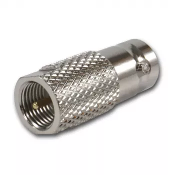 Adaptador coaxial TELEGÄRTNER J01008F0068 BNC fêmea para FME macho, 50 Ohm, reto, latão niquelado