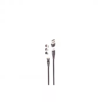 Cabo de carregamento magnético 6-em-1 ShiverPeaks BS14-19020 USB 540°, 60W, 1 m, preto
