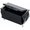Suporte de pilhas Bopla para 2 pilhas AA (Mignon), ligação de 9V, patilhas de soldar, 65 x 37 x 21,5 mm, preto 46300000