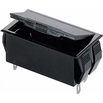 Suporte de pilhas Bopla para 2 pilhas AA (Mignon), ligação de 9V, patilhas de soldar, 65 x 37 x 21,5 mm, preto 46300000