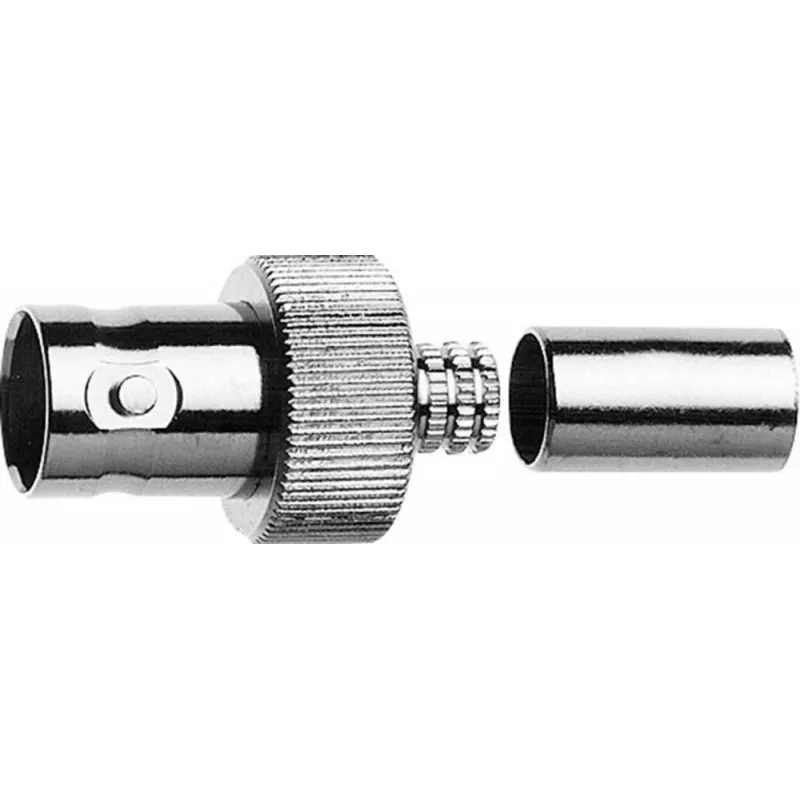 Conector fêmea BNC Telegärtner crimp 75 Ohm, crimp/crimp, para grupo de cabos G41 (0,6/2,8-4,7 mm), 5 unid. J01003A0048