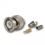 Ficha BNC Telegärtner crimp 50 Ohm para RG-178 B/U, reta, niquelada/dourada, 1 unid.