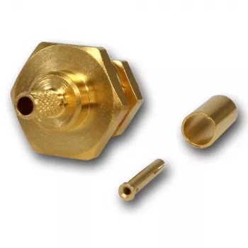 Conector fêmea SMA Telegärtner crimp de encastrar para RG-316/U, dourado, 50 Ohm, DC-6 GHz J01151A0001Z