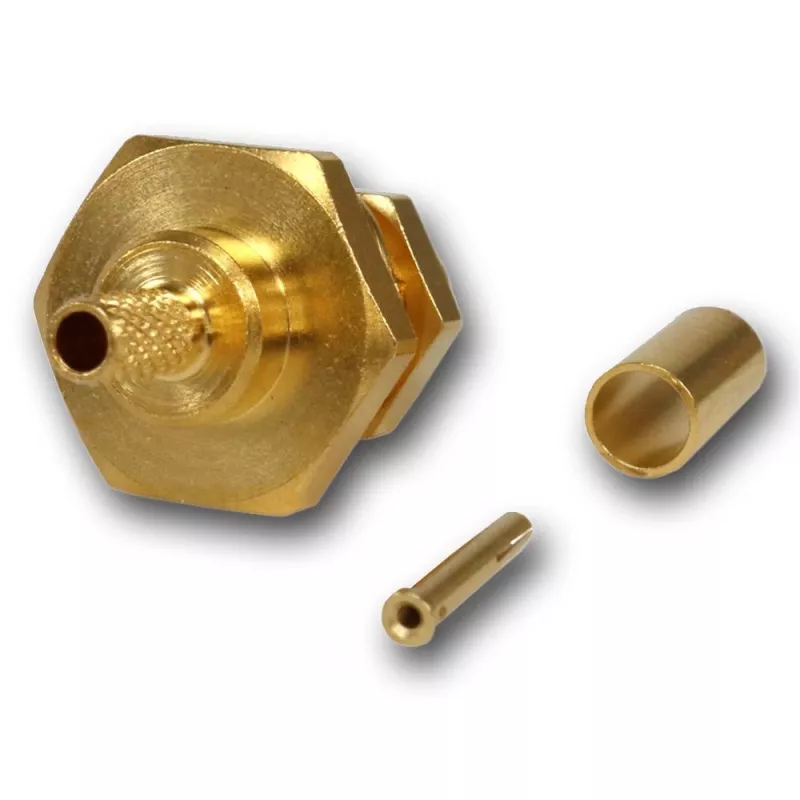 Conector fêmea SMA Telegärtner crimp de encastrar para RG-316/U, dourado, 50 Ohm, DC-6 GHz J01151A0001Z