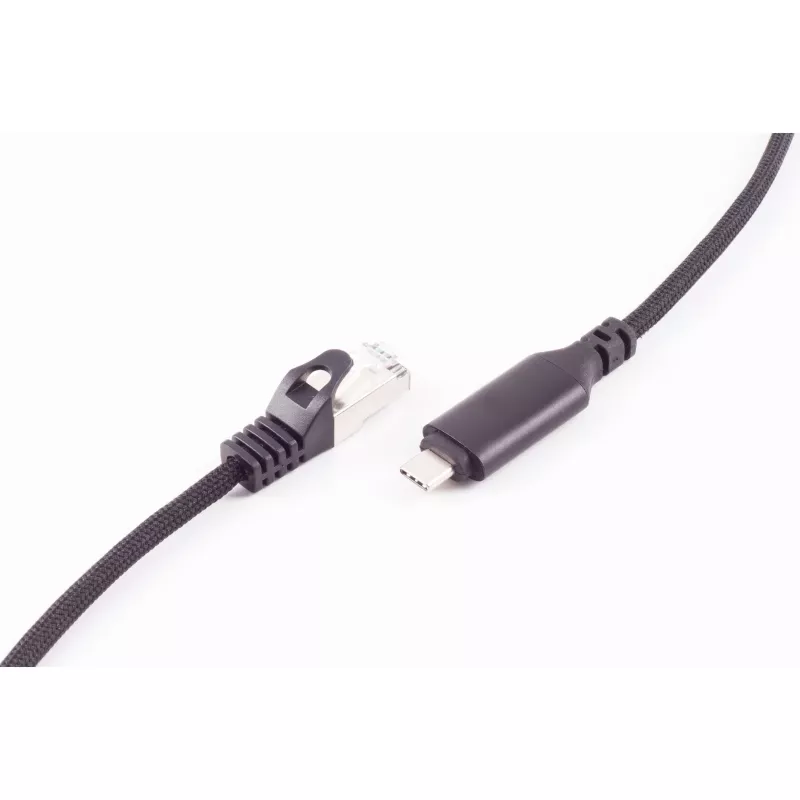 SHIVERPEAKS Cabo adaptador USB-C para RJ45 Gigabit Ethernet, alumínio, preto, 1m (BS14-51025)