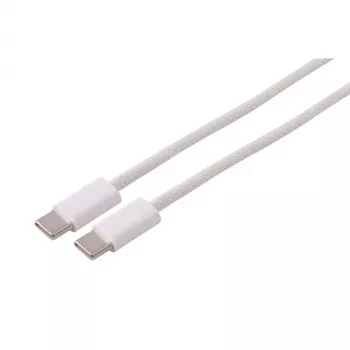 S CONN MAXIMUM CONNECTIVITY Cabo de carregamento USB-C, 2.0, 60W, branco, têxtil, 1,5m (14-21156)
