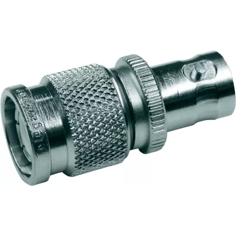 Telegärtner Adaptador BNC fêmea para TNC macho, 50 Ohm, latão niquelado, DC-4 GHz, reto