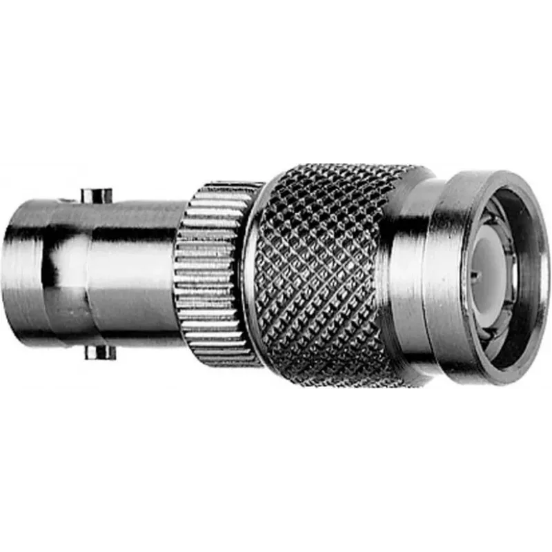 Telegärtner Adaptador BNC fêmea para TNC macho, 50 Ohm, latão niquelado, DC-4 GHz, reto