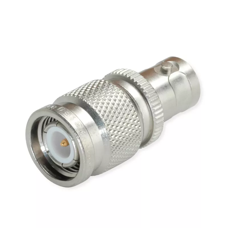 Telegärtner Adaptador BNC fêmea para TNC macho, 50 Ohm, latão niquelado, DC-4 GHz, reto