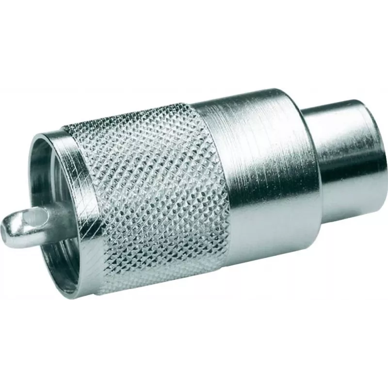 Telegärtner Conector macho UHF PL259 para RG-213/U, isolamento PTFE, latão niquelado, pack de 5 J01040B0602