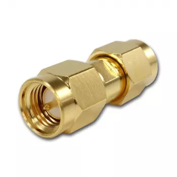 Adaptador coaxial TELEGÄRTNER ficha SMA para ficha SMA, 50 Ohm, DC-18 GHz, latão dourado