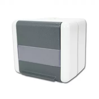 Tomada de dados TELEGÄRTNER H02000A0069 AMJ-S K Cat.6A blindada 2 portas RJ45, cinzento-claro/branco