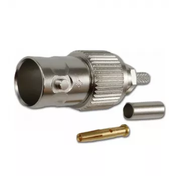 Conector fêmea de cabo BNC Telegärtner crimp G04 75 Ohm para RG-179B/U, pack de 5 J01003B0021