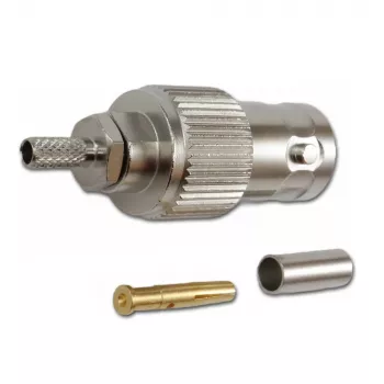 Conector fêmea de cabo BNC Telegärtner crimp G04 75 Ohm para RG-179B/U, pack de 5 J01003B0021