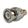 Adaptador coaxial TELEGÄRTNER ficha BNC para conector fêmea SMB, 50 Ohm, reto, latão niquelado J01008F0030