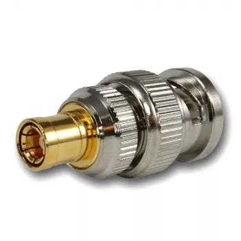 Adaptador coaxial TELEGÄRTNER ficha BNC para conector fêmea SMB, 50 Ohm, reto, latão niquelado J01008F0030